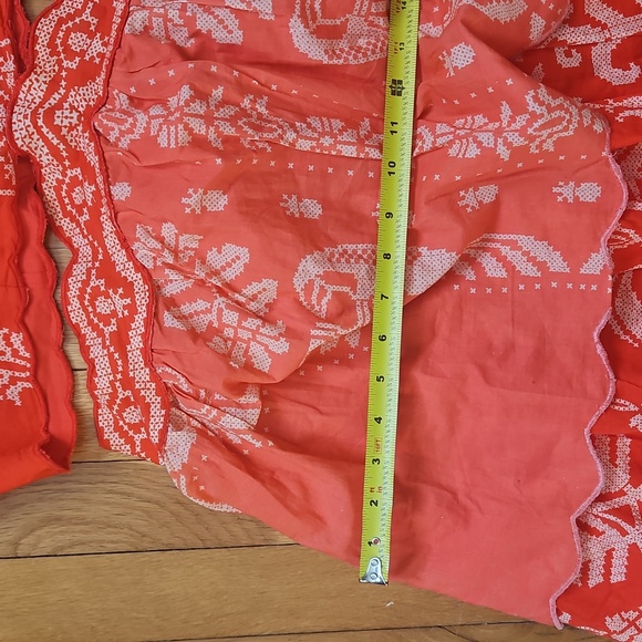 FARM RIO X ANTHROPOLGIE Multi Tiered , Eyelet CORAL ORANGE MAXI XL - Picture 9 of 15